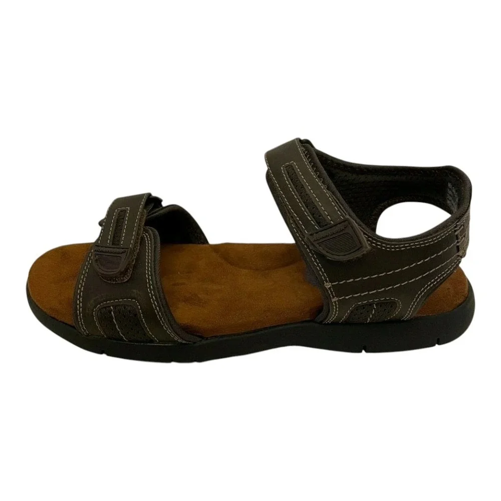 Nunn Bush Men's Rio Grande Two Strap Memory Foam Comfort Sandal Size 10W Brown